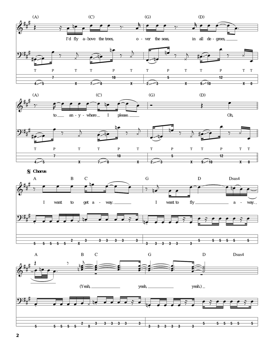 Fly Away Acoustic Guitar scores gallery preview page 2