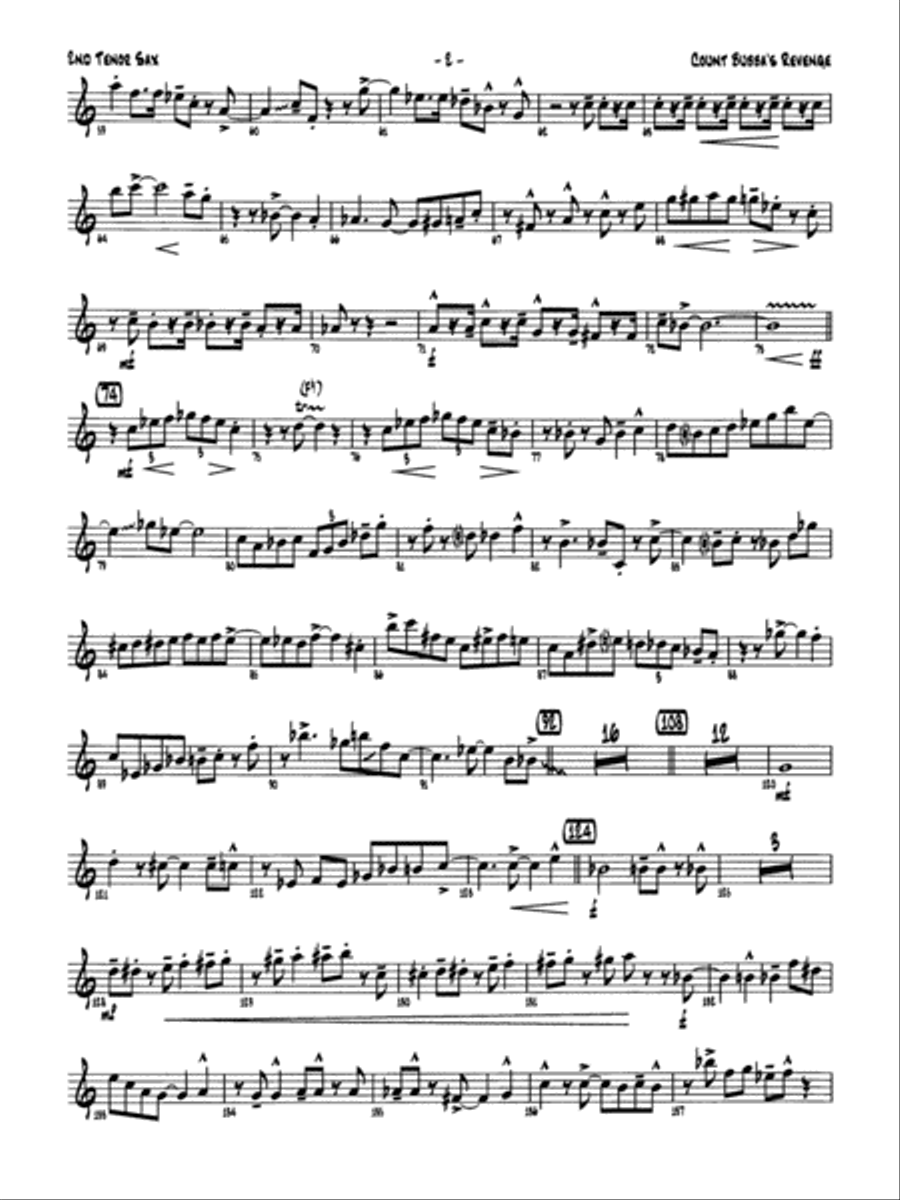 Count Bubba's Revenge: 2nd B-flat Tenor Saxophone Jazz Ensemble scores gallery preview page 2