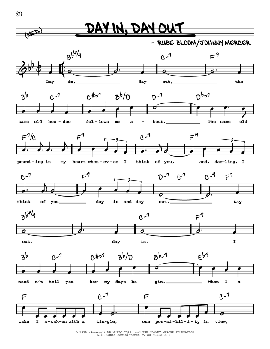 Day In, Day Out (High Voice) High Voice scores gallery preview page 1