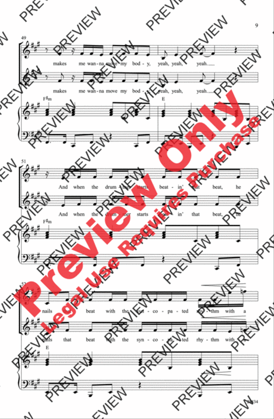 Turn the Beat Around Turn the Beat Around Women's Choir scores gallery preview page 9