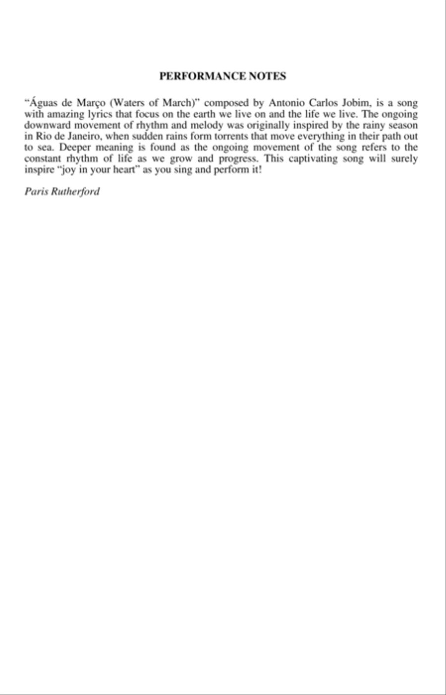 Águas De Março (Waters Of March) (arr. Paris Rutherford) 4-Part scores gallery preview page 15