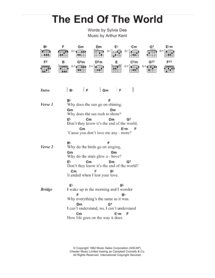The End Of The World The End Of The World Acoustic Guitar scores gallery preview page 1