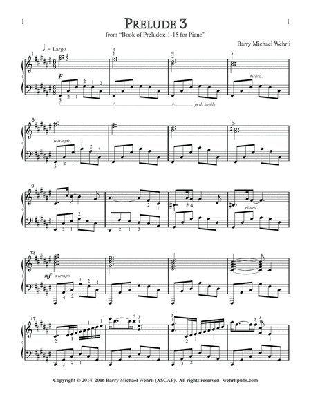 Prelude 3 from "Book of Preludes: 1-15 for Piano" image number null