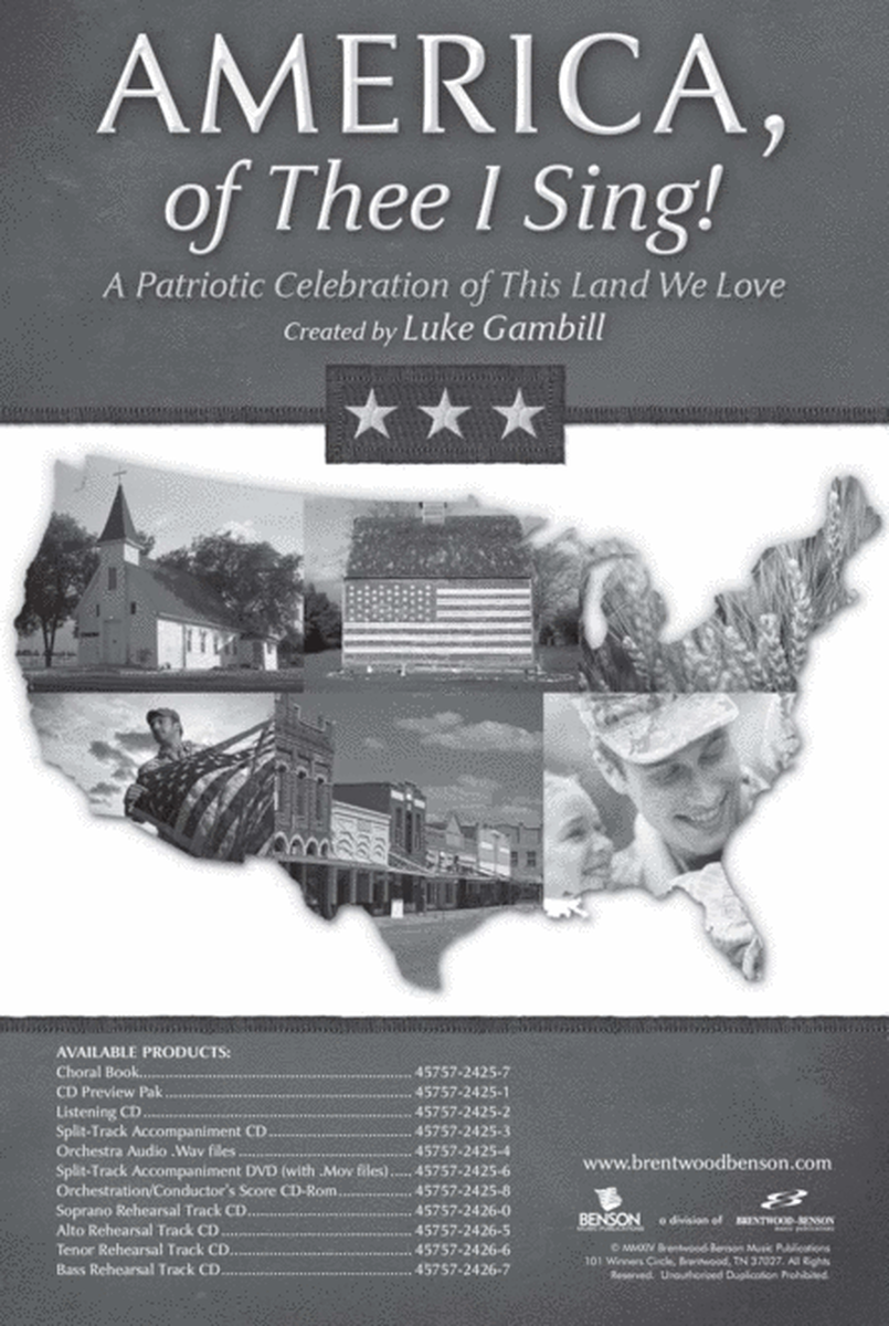America Of Thee I Sing - Orchestra Parts & Conductor's Score CD-ROM image number null