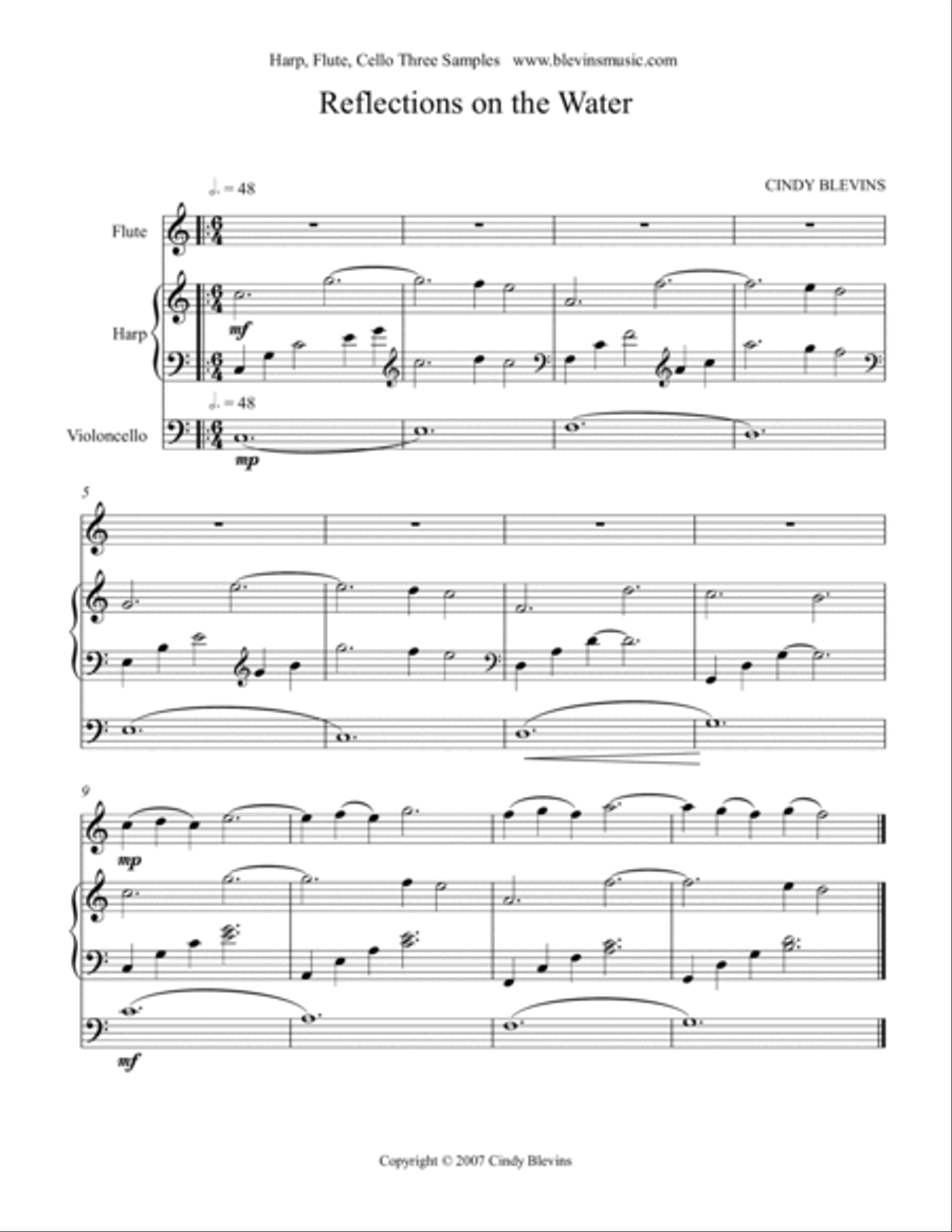 Cindy Blevins for Harp, Flute and Cello, Vol. 3 Flute scores gallery preview page 3
