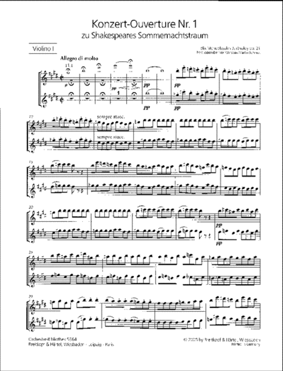 A Midsummer Night's Dream Op. 21 MWV P 3 Orchestra scores gallery preview page 2