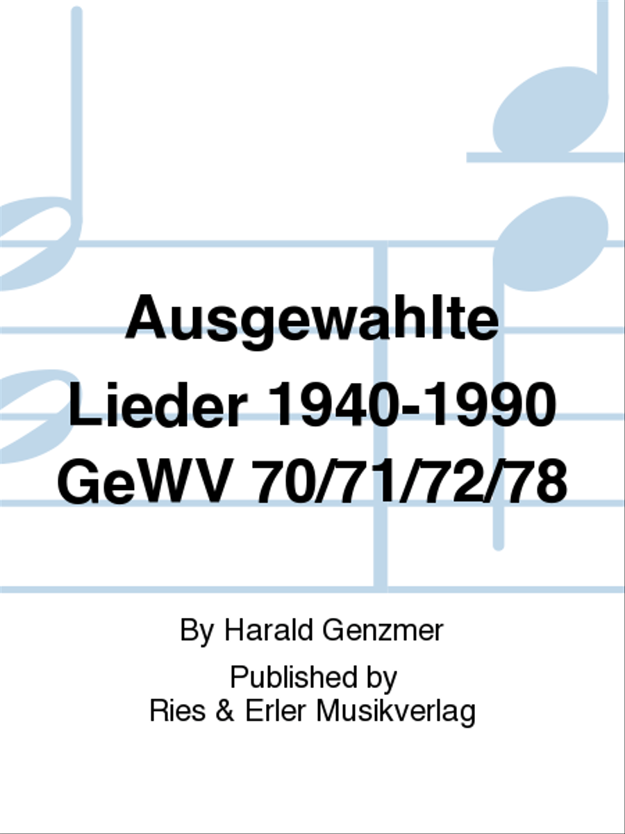 Ausgewahlte Lieder 1940-1990 GeWV 70/71/72/78 Chamber Music scores gallery preview page 1