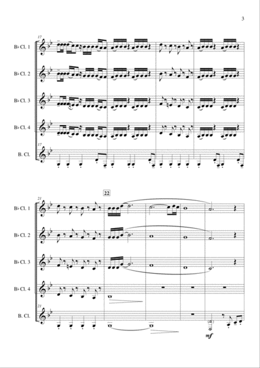Stayin' Alive from the Motion Picture SATURDAY NIGHT FEVER Clarinet Quintet scores gallery preview page 4