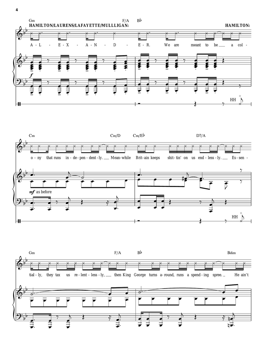 My Shot (from Hamilton) Piano, Vocal scores gallery preview page 4