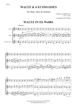 Book cover for BEETHOVEN WALTZ & 6 ECOSSAISES FOR FLUTE, OBOE & CLARINET