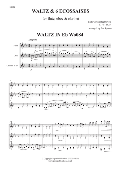 BEETHOVEN WALTZ & 6 ECOSSAISES FOR FLUTE, OBOE & CLARINET