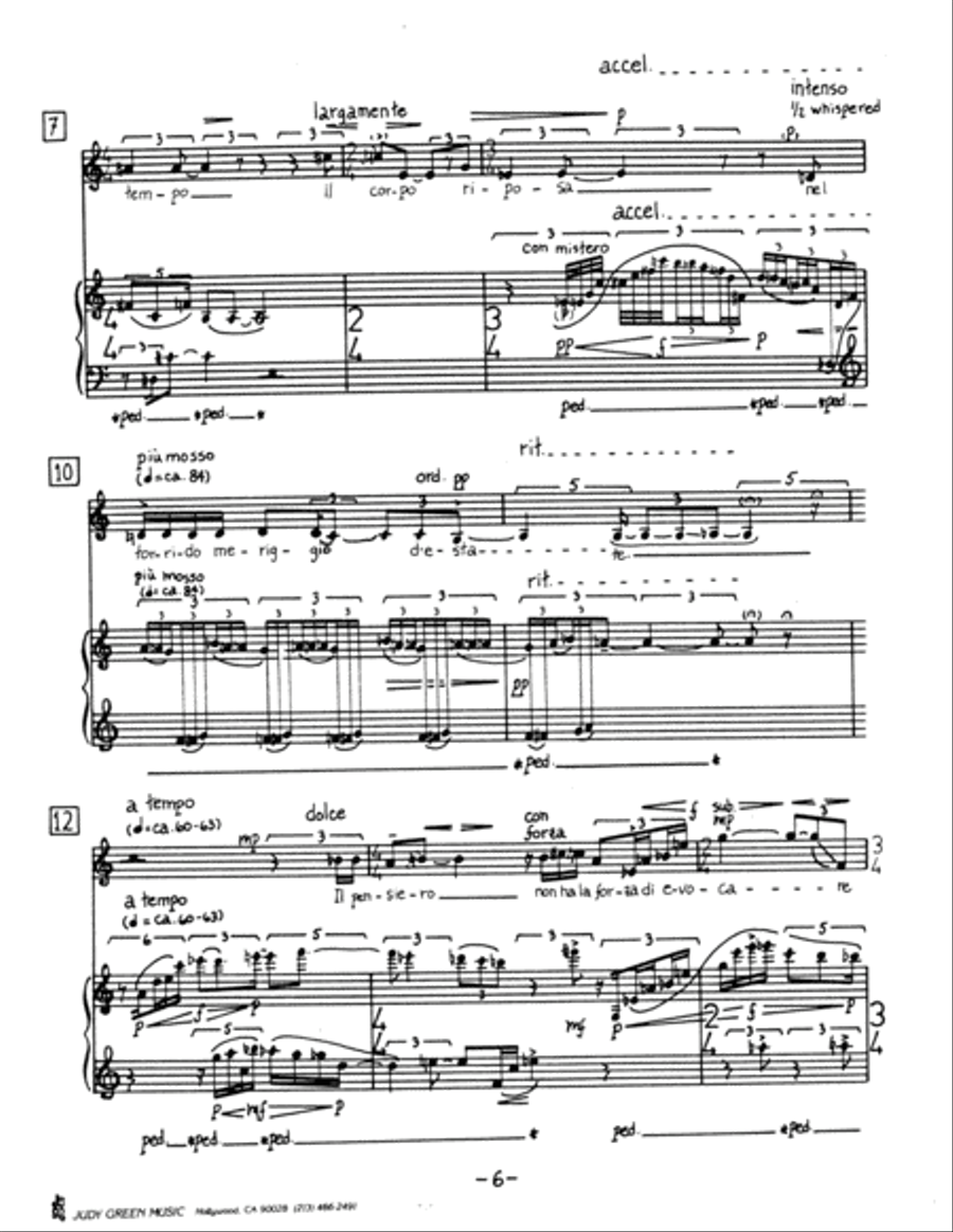 Quasi Un Madrigale for soprano and piano Soprano Voice scores gallery preview page 6