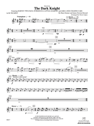 The Dark Knight, Suite from: 1st B-flat Trumpet
