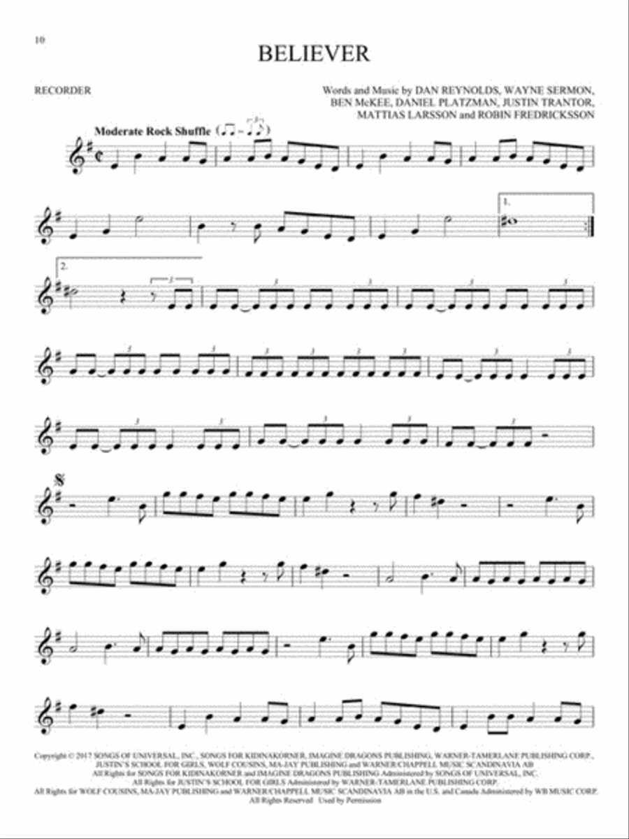 First 50 Songs You Should Play on Recorder Recorder scores gallery preview page 4