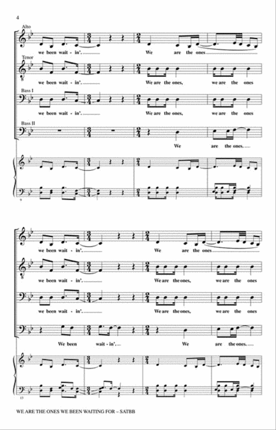 We Are the Ones We Been Waiting For A Cappella scores gallery preview page 3