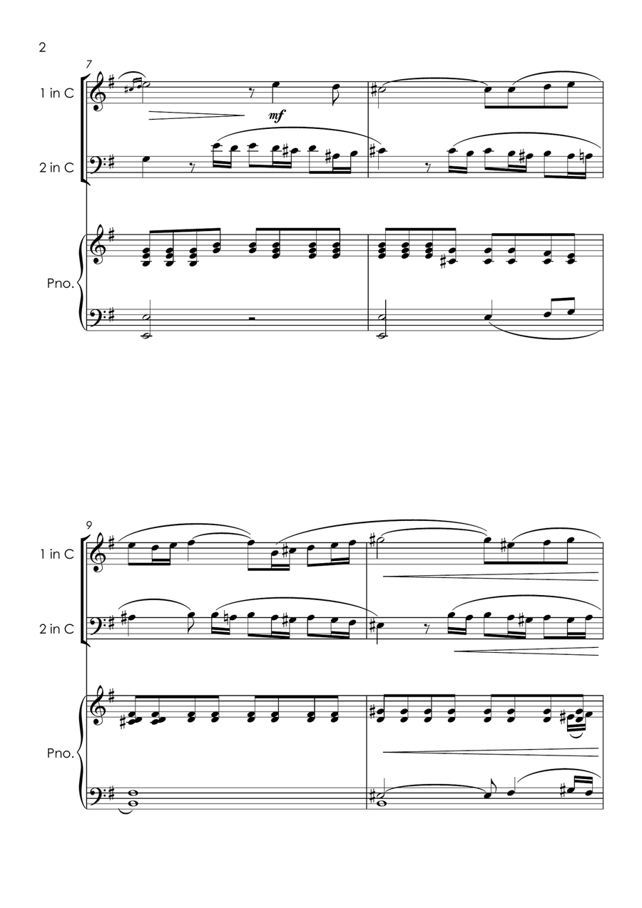 Vocalise (Rachmaninoff) - violin and cello duet and piano with FREE BACKING TRACK Piano Trio scores gallery preview page 4