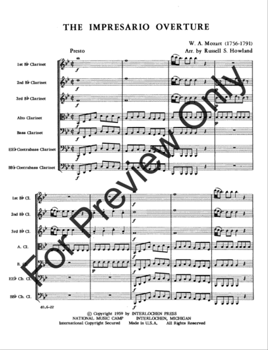 Impresario Overture Impresario Overture B-Flat Clarinet scores gallery preview page 4
