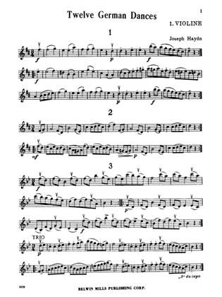 Book cover for Haydn: Twelve German Dance (Score & Parts, arranged)