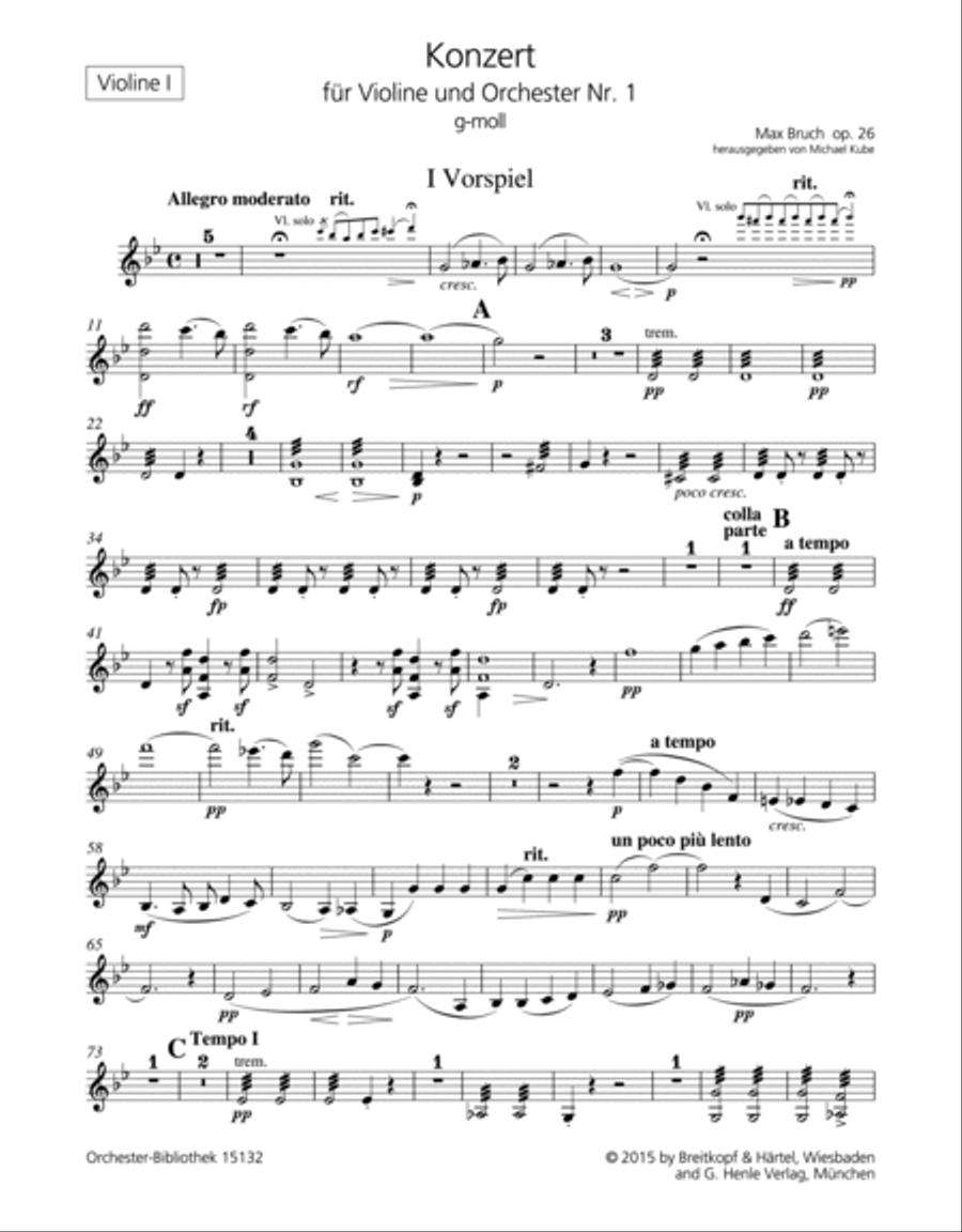 Violin Concerto No. 1 in G minor Op. 26 Orchestra scores gallery preview page 2
