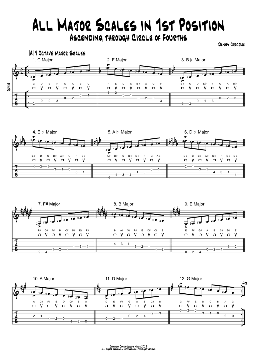 All Major Scales in 1st Position (Circle of Fourths) image number null