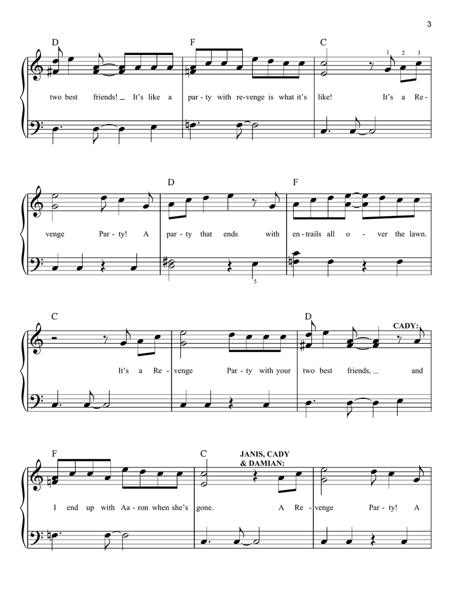 Revenge Party (from Mean Girls: The Broadway Musical) Easy Piano scores gallery preview page 3