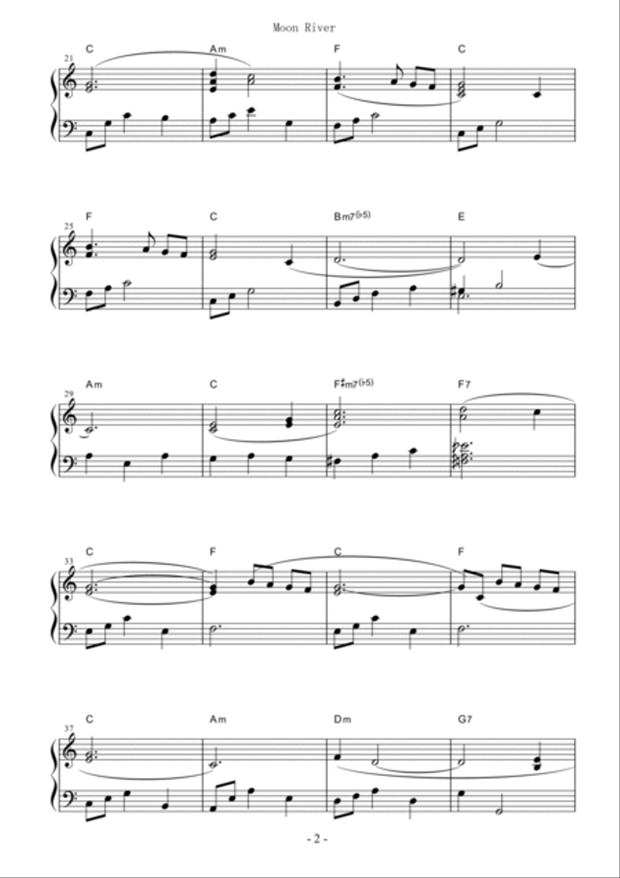 Moon River Easy Piano scores gallery preview page 2