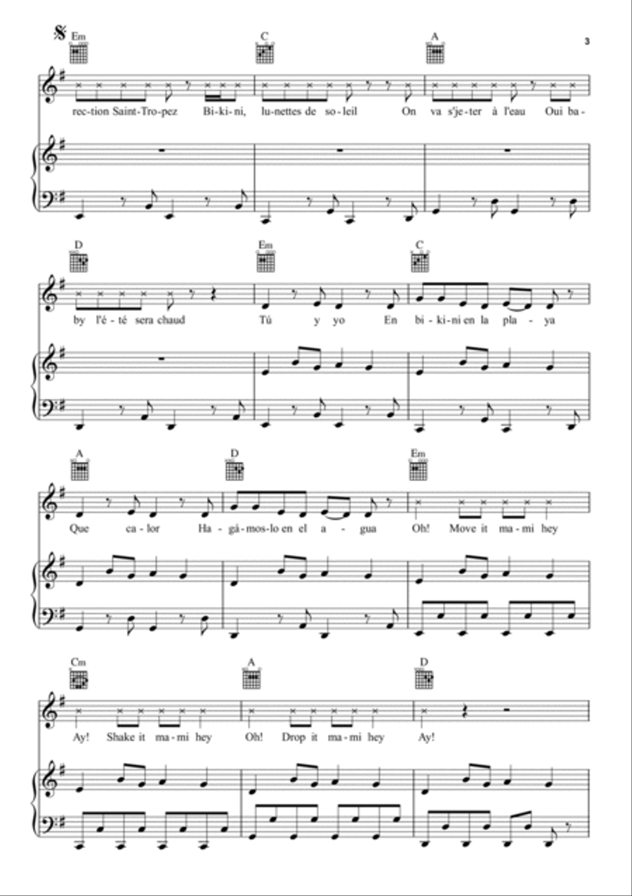 Sugar Baby Piano, Vocal, Guitar scores gallery preview page 3