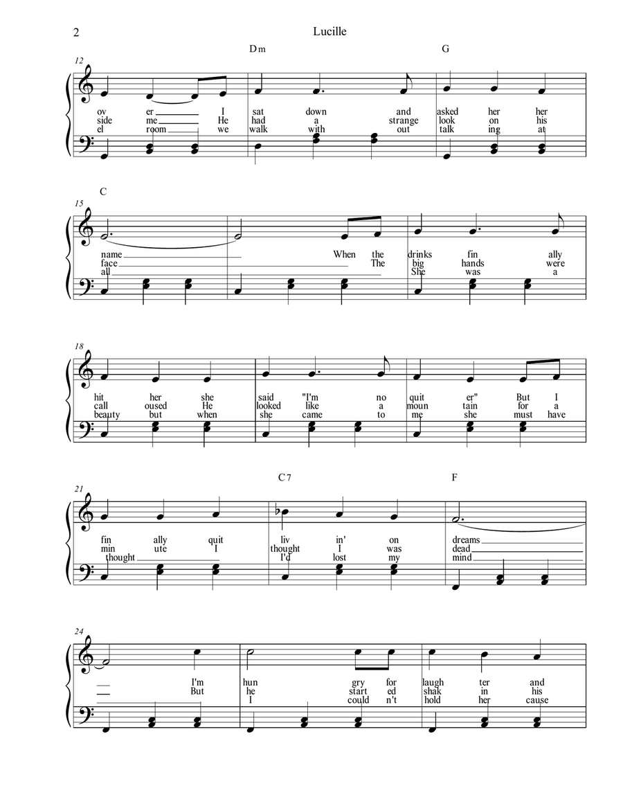 Lucille Piano, Vocal, Guitar scores gallery preview page 2