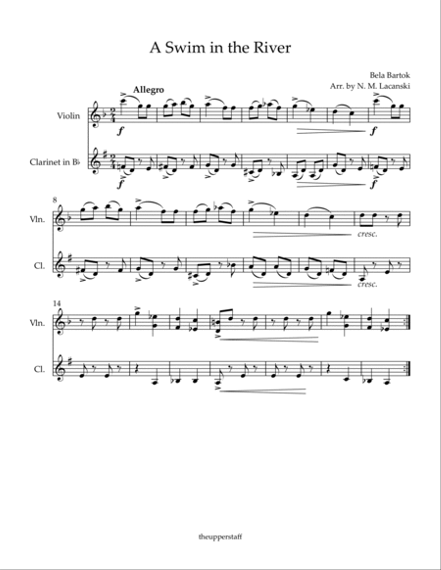 A Swim in the River A Swim in the River B-Flat Clarinet scores gallery preview page 2