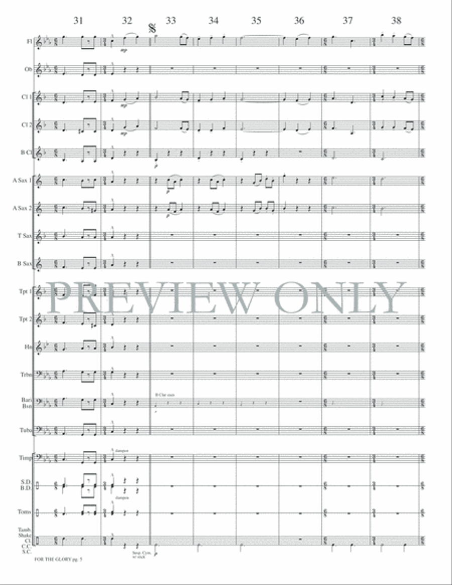 For the Glory For the Glory Concert Band scores gallery preview page 8