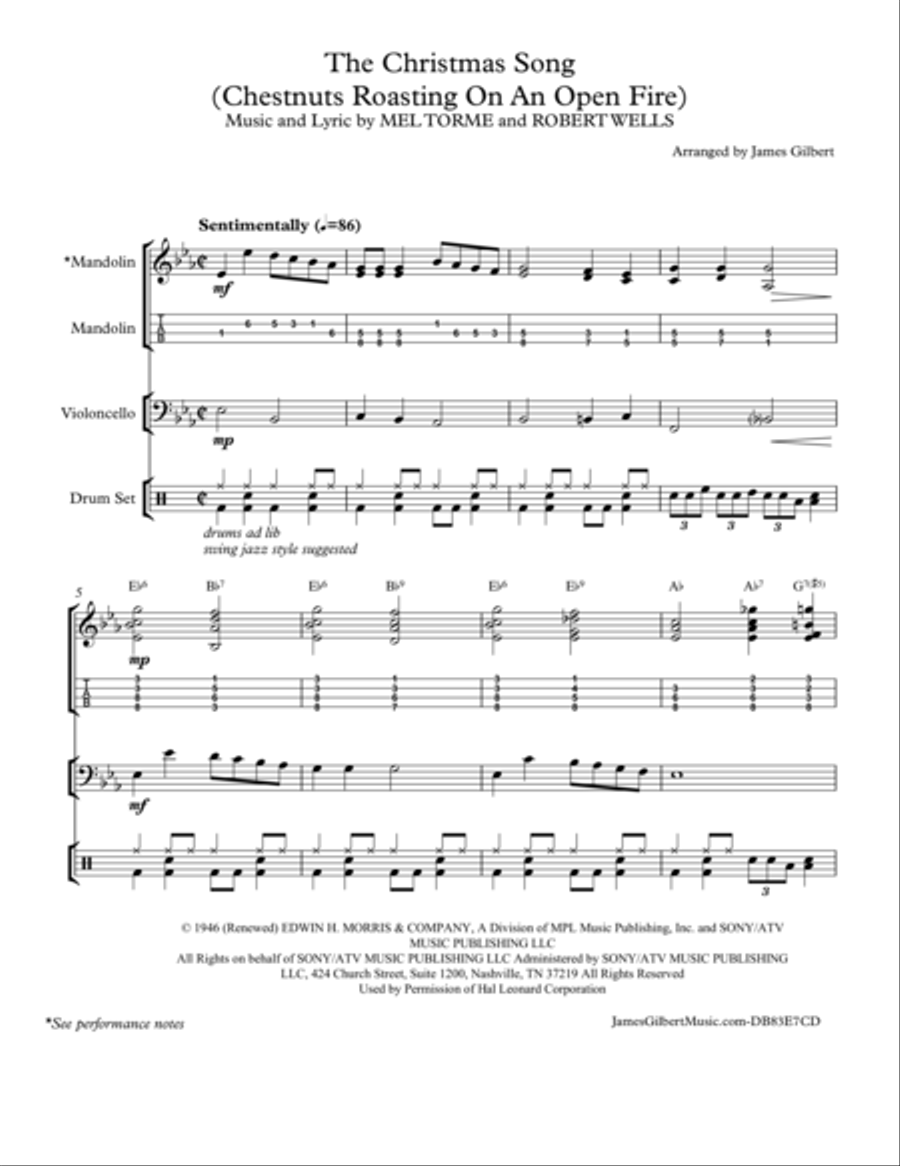 The Christmas Song (Chestnuts Roasting On An Open Fire) String Duet scores gallery preview page 2