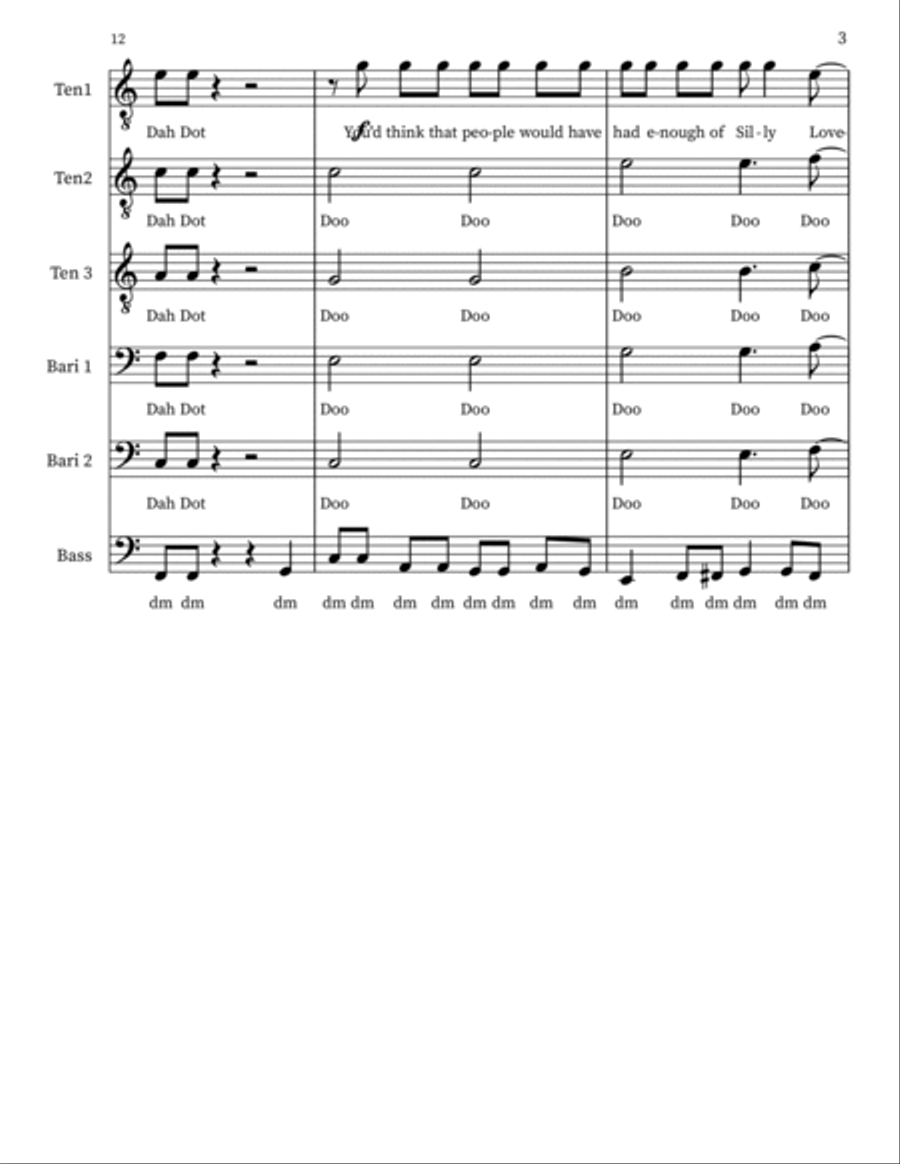 Silly Love Songs Choir scores gallery preview page 3