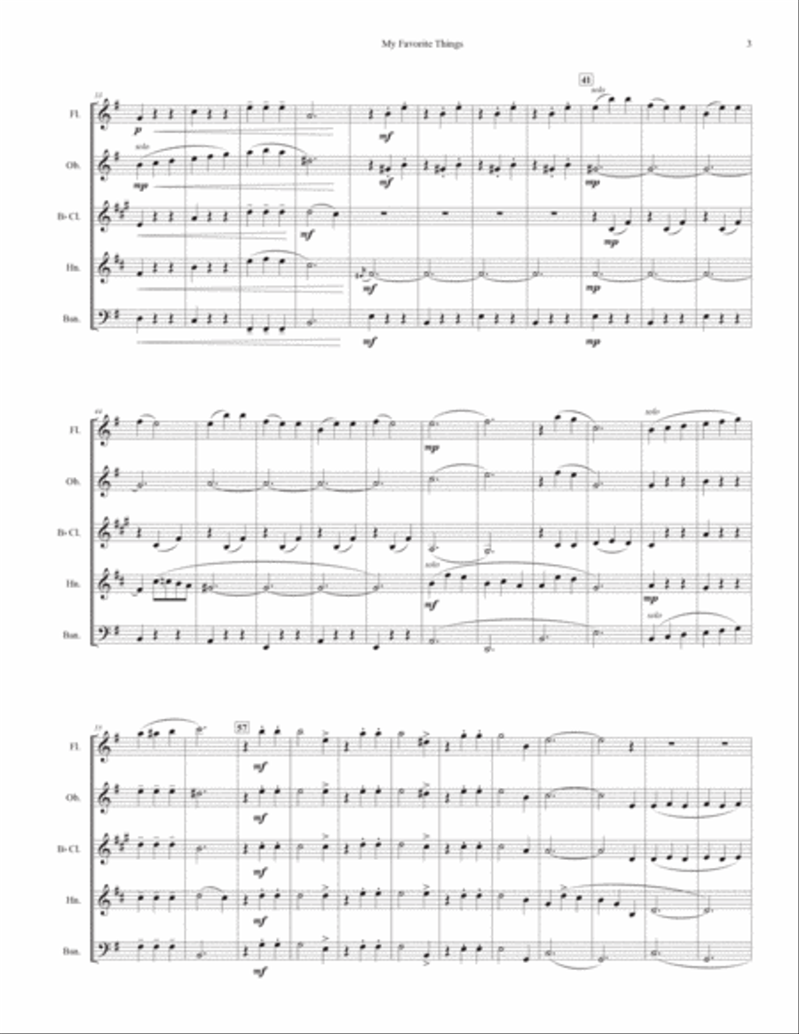 My Favorite Things Woodwind Quintet scores gallery preview page 3