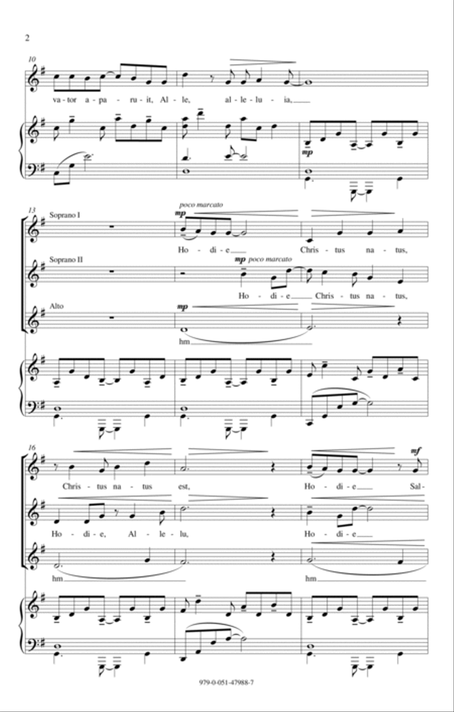 Hodie Alleluia SSA scores gallery preview page 2