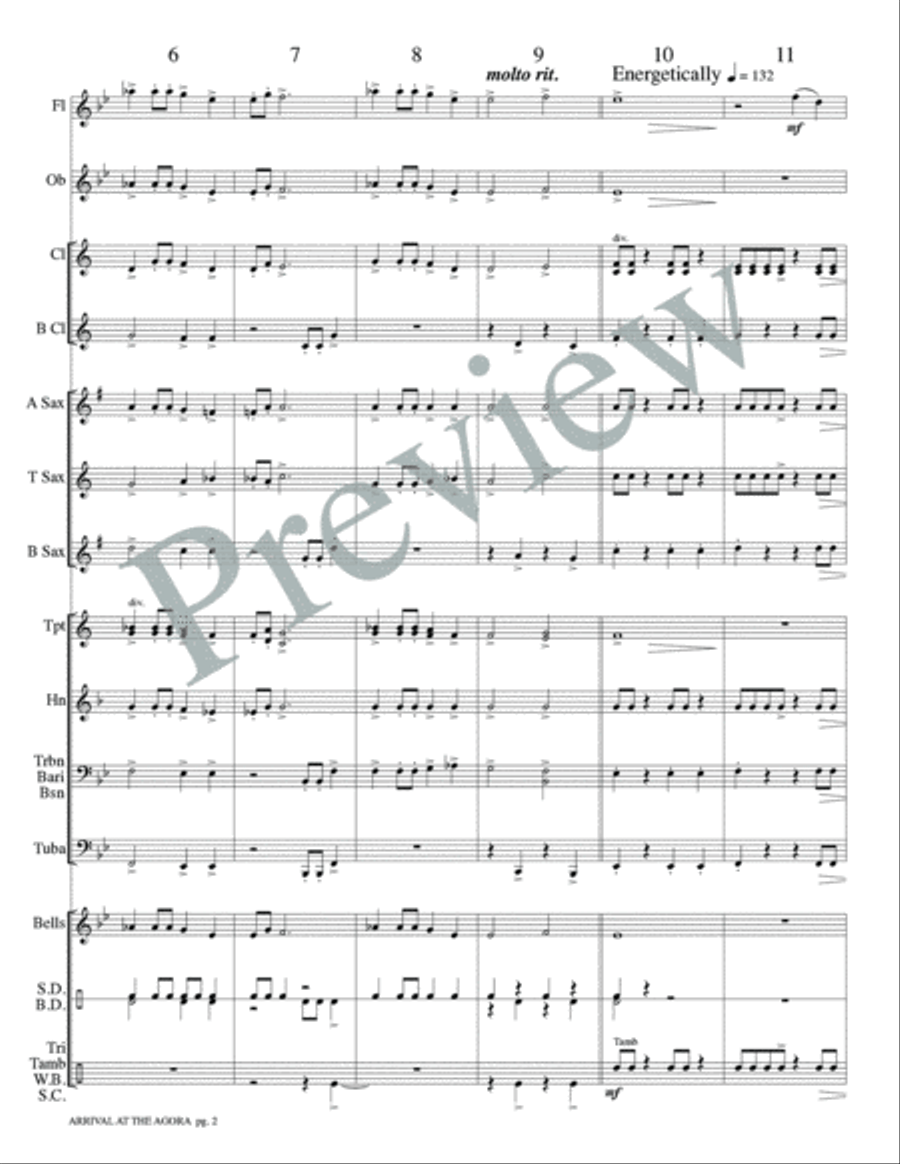 Arrival at the Agora Arrival at the Agora Concert Band scores gallery preview page 5