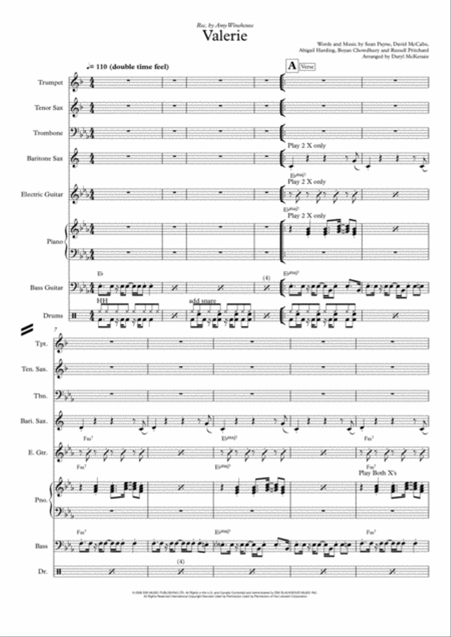 Valerie Tenor Saxophone scores gallery preview page 1