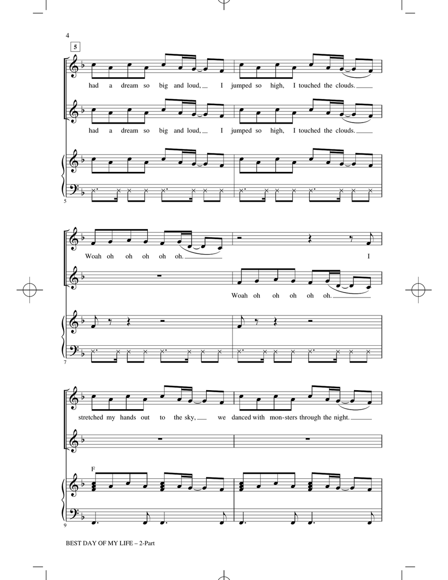 Best Day Of My Life (arr. Audrey Snyder) 2-Part scores gallery preview page 2