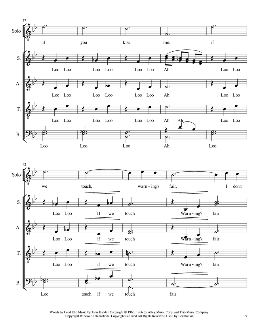 I Don't Care Much 4-Part scores gallery preview page 5