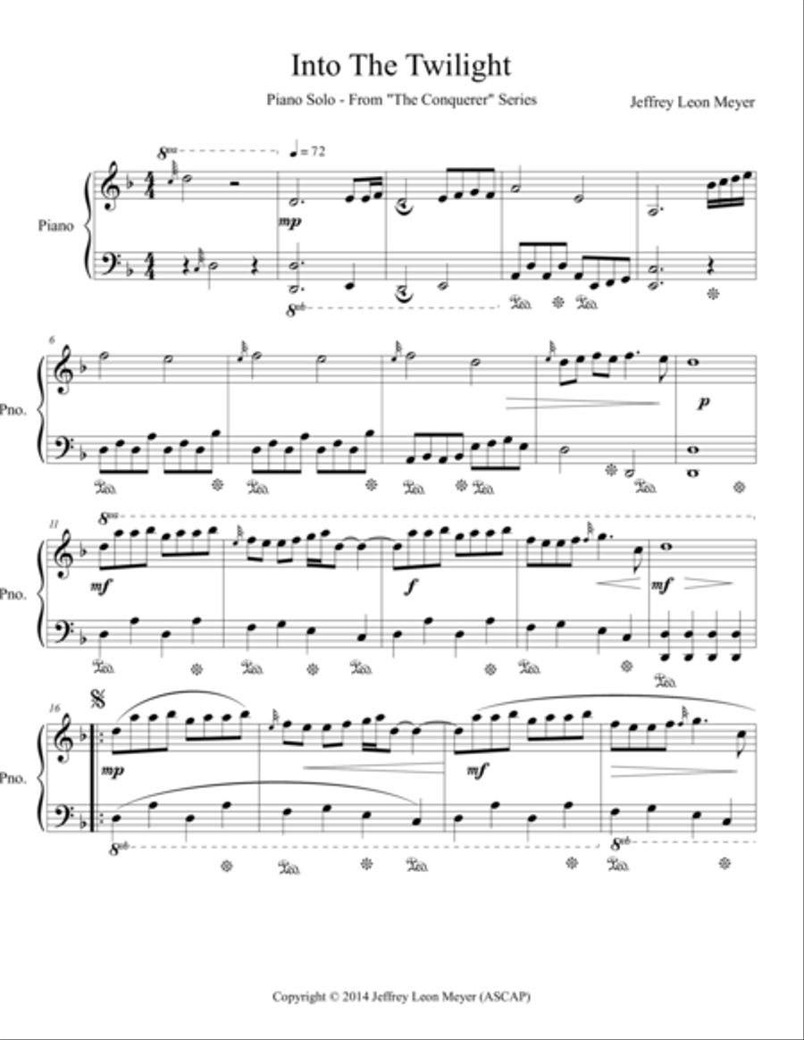 Into The Twilight - Piano Solo Piano Solo scores gallery preview page 1