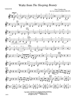 Waltz from The Sleeping Beauty: 3rd Violin (Viola [TC])