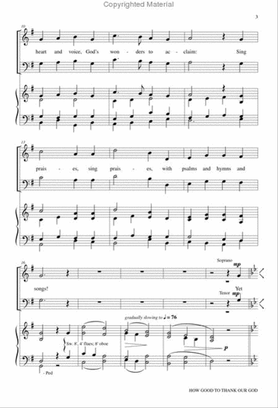 How Good to Thank Our God 4-Part scores gallery preview page 3
