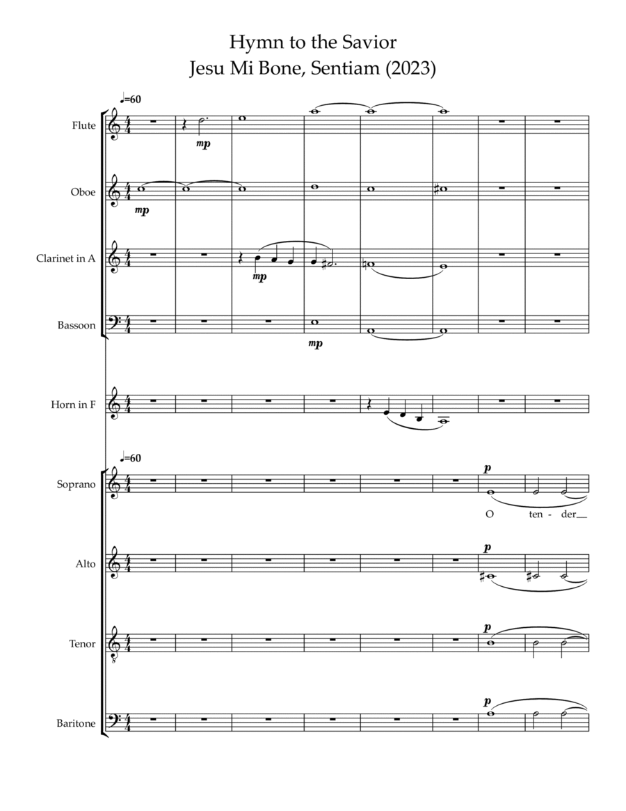 Hymn to the Savior Hymn to the Savior 4-Part scores gallery preview page 1