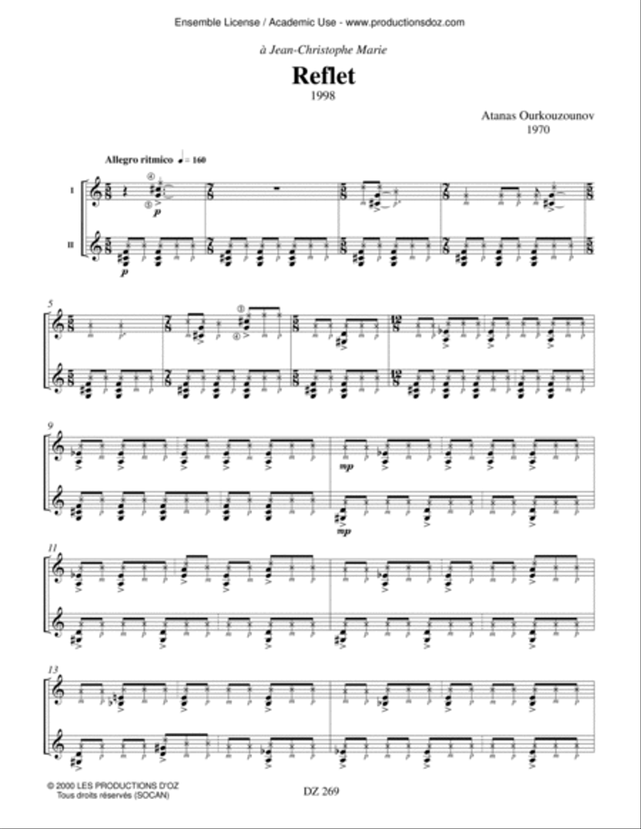Reflet I Reflet I Classical Guitar scores gallery preview page 3