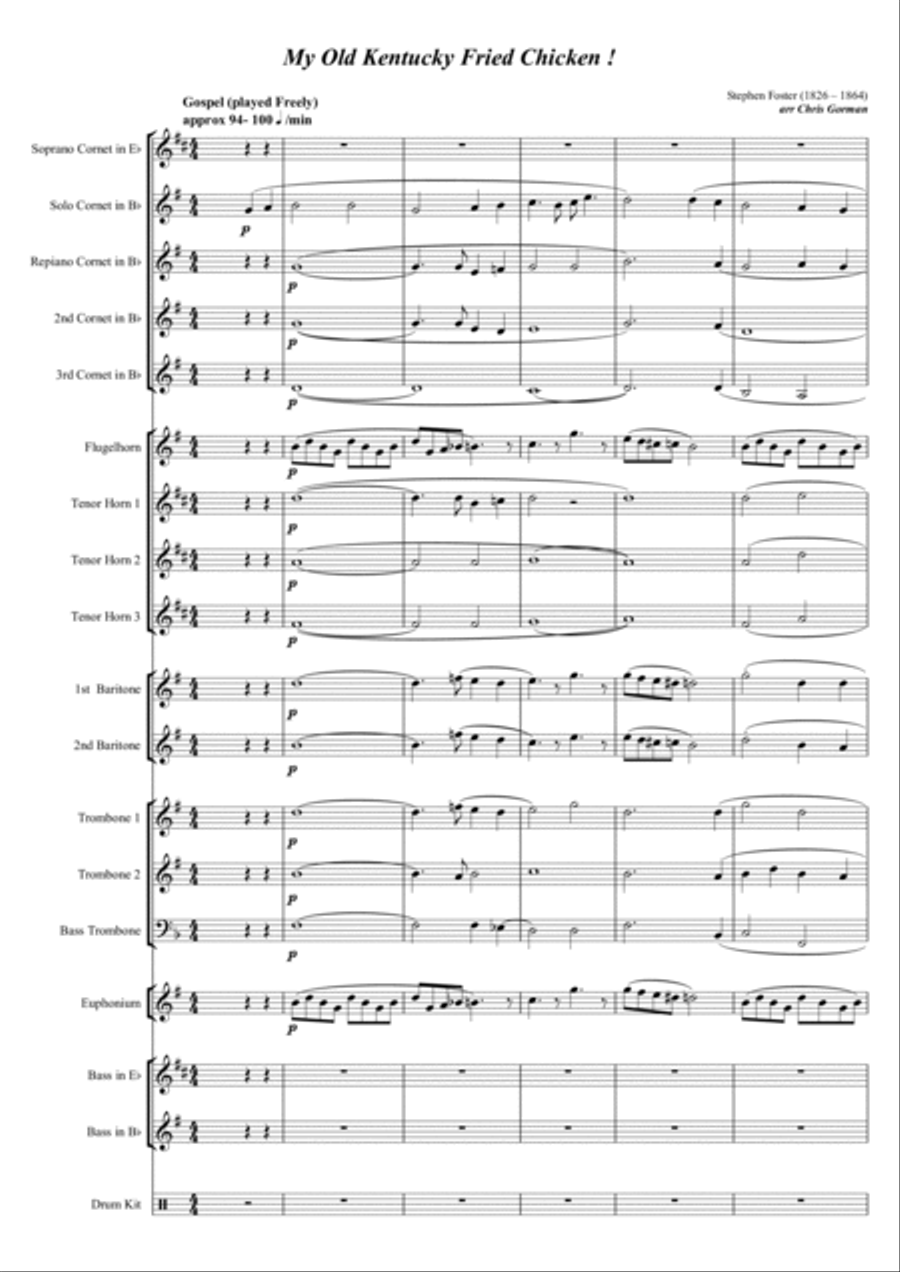My Old Kentucky Fried Chicken Brass Band scores gallery preview page 3