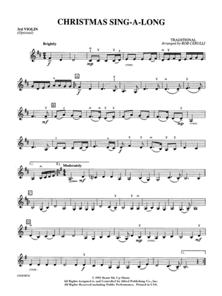 Christmas Sing-a-Long: 3rd Violin (Viola [TC])