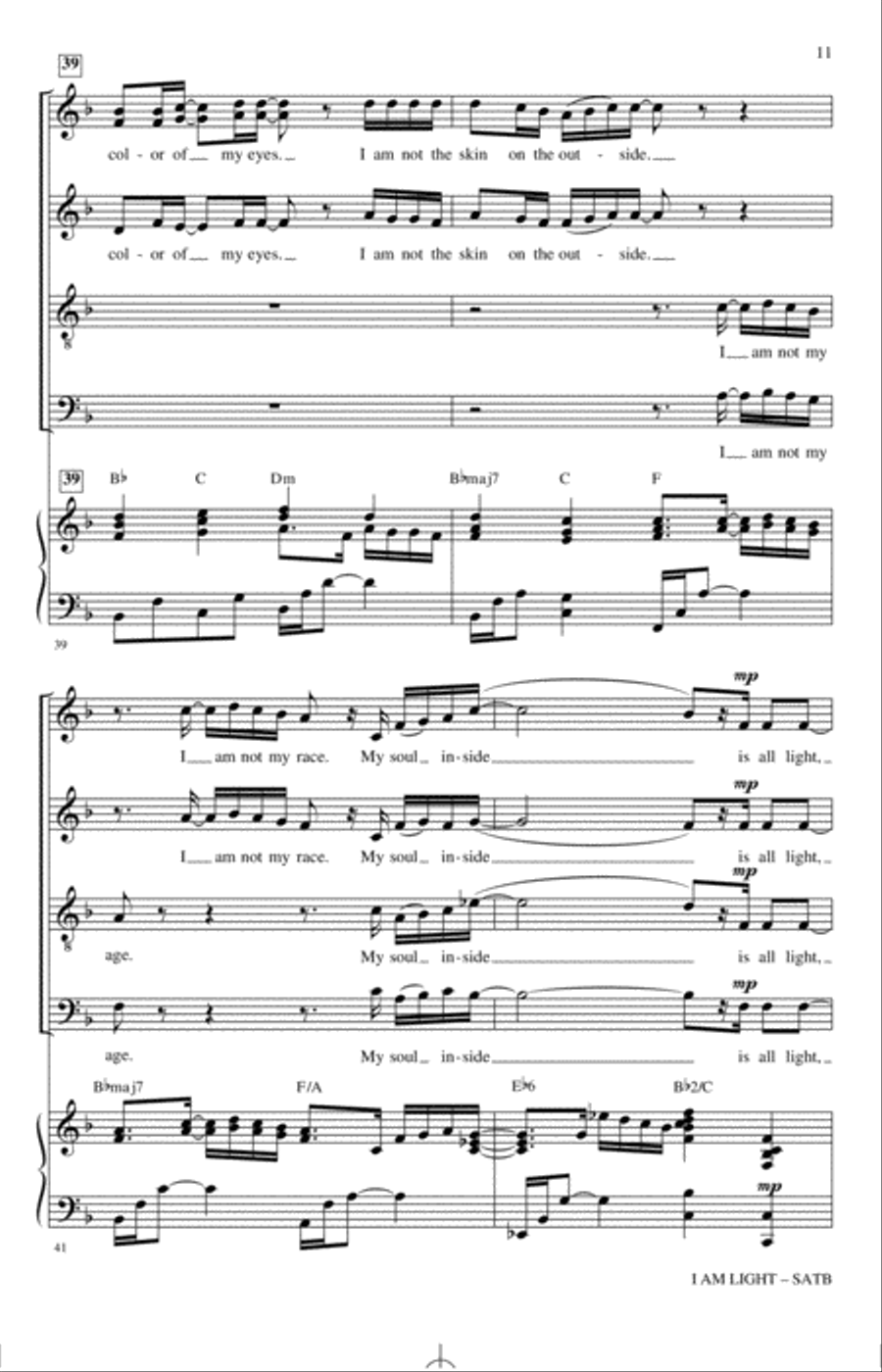 I Am Light (arr. Mark Hayes and Kimberly Lilley) 4-Part scores gallery preview page 10