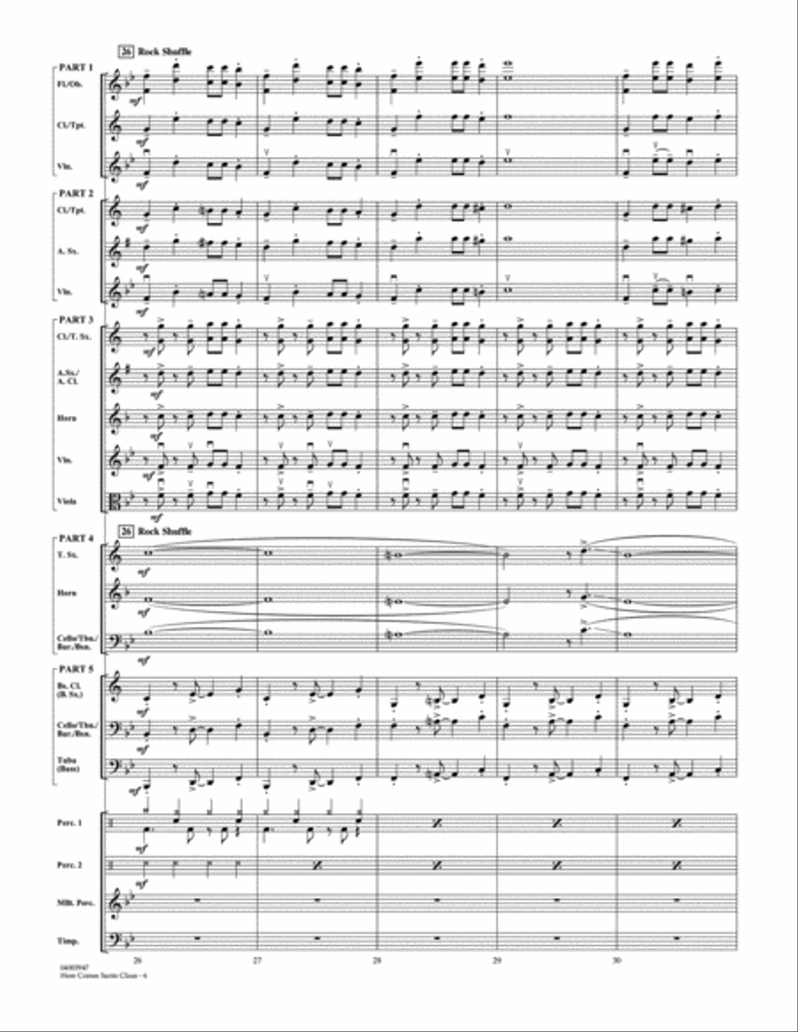 Here Comes Santa Claus (Right Down Santa Claus Lane) - Conductor Score (Full Score) Concert Band scores gallery preview page 6