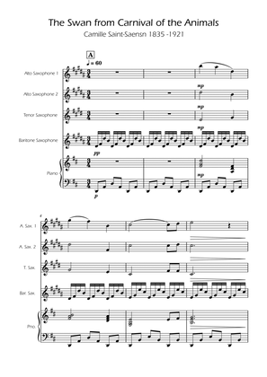 The Swan - Saint-Saens - Sax Quartet AATB