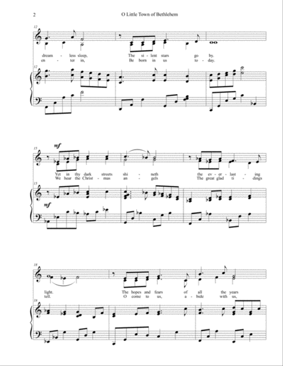 O Little Town of Bethlehem SA scores gallery preview page 4