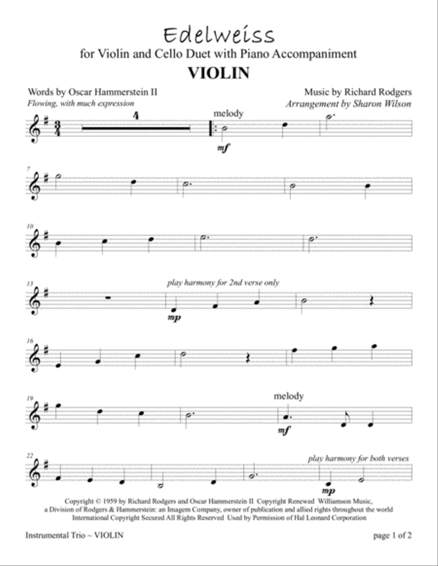 Edelweiss Piano Trio scores gallery preview page 1